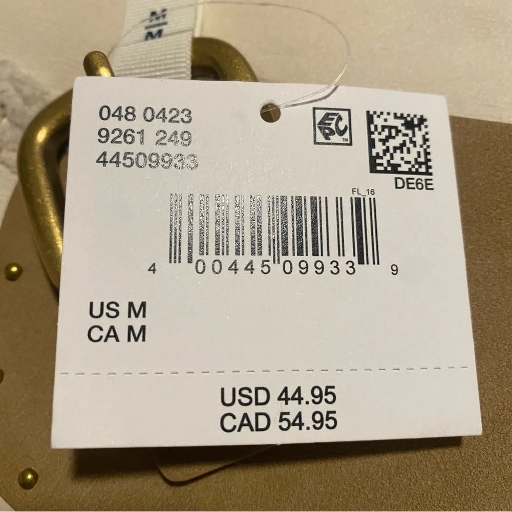 American Eagle Outfitters Tan Studded Waist Belt with Gold Buckle M